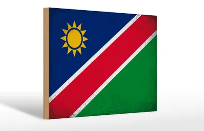 Produktbild von Holzschild Flagge Namibia 30x20cm Flag of Namibia Vintage