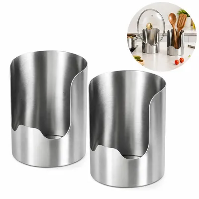 Produktbild von Edelstahl‑Topfdeckelhalter 2‑er Set, multifunktionaler Küchenablagehalter für Schneidebrett, Kochlöffel und Utensilien, platzsparender Küchenorganizer