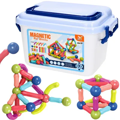 Zdjęcie produktu dla Klocki Magnetyczne W Pudełku Konstrukcyjne Edukacyjne Zestaw
