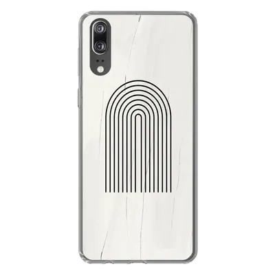 Produktbild von MuchoWow® Handyhülle Schutzhülle Hülle für Huawei P20 Farbe - Regenbogen - Schwarz - Weiß Silikon Softcase Handy Hülle - Hardcover