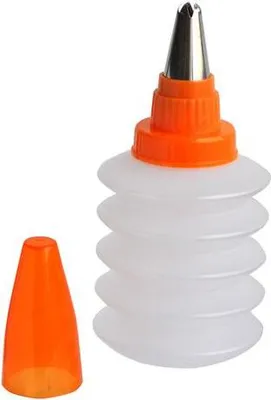 Image de Décorateur De Gâteaux En Pet Fľah + Buse En Acier Inoxydable, 17,5X5Cm