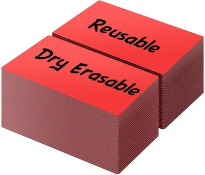 Immagine prodotto di Adesivi magnetici, rossi, 2,5 x 10 cm, scrivibili, riutilizzabili, 50 pezzi