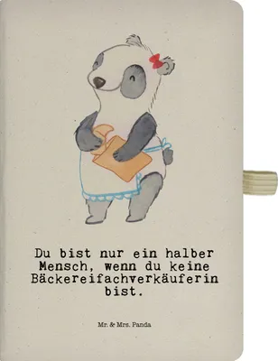 Produktbild von Mr. & Mrs. Panda DIN A5 Baumwoll Notizbuch Bäckereifachverkäuferin Herz - Transparent - Geschenk, Bäckerladen, Bäckerei, Tagebuch, Journal, Spruch, Kladde, Backstube