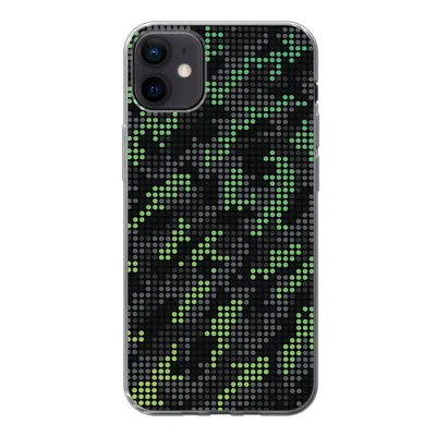 Produktbild von MuchoWow® Handyhülle Schutzhülle Hülle für iPhone 12 mini Camouflage-Muster aus grünen und grauen Punkten Silikon Softcase Handy Hülle - Bild