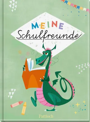 Produktbild von Pattloch Freundebuch für Kinder mit Drachen, originellen Fragen und kreativen Themenseiten