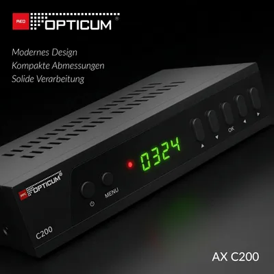 Produktbild von Opticum C200 Full HD Kabel Receiver mit PVR Aufnahmefunktion, DVB-C Receiver für Kabelfernsehen mit HDMI SCART USB Radio und Fernsehen