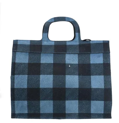 Obrázok produktu pre Dámska kabelka z semišu so vzorom kvádrikov Gave Lux Talianská výroba Beige UNICA 30x40x13 cm