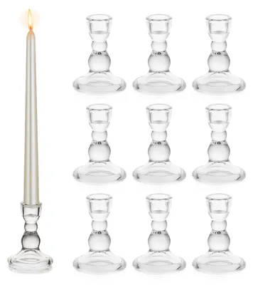 Produktbild von Set von 10 Glas Kerzenhaltern für Stabkerzen