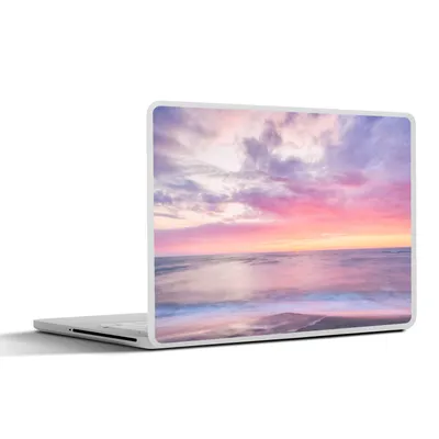 Produktbild von MuchoWow® Laptop Aufkleber Sticker Cover Strand - Pastell - Sonnenuntergang 32.5x23.5 cm - Sticker für Laptop - Selbstklebend