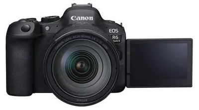 Produktbild von Canon EOS R6 Mark II + RF 24-105mm F4 L IS USM, 24,2 MP, CMOS, Touchscreen, 588 g, Schwarz