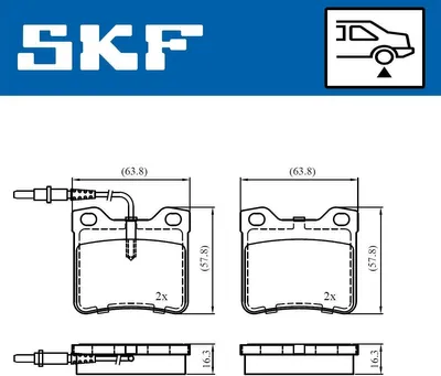 Produktbild von SKF Bremsbeläge Satz Hinten Bremsklötze passend für PEUGEOT 406 (8B) VKBP 91032 E