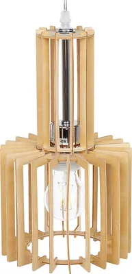 Obrázok produktu pre BELIANI Stropná lampa svetlé drevo MDF kov stropné svietidlo otvorené tienidlo boho štýl obývačka jedáleň