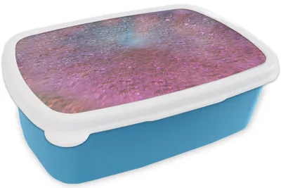 Produktbild von KitchenYeah® Lunchbox Brotzeit Brotdose 17x11 cm Rosa - Glitzer - Abstrakt - Design - Blau Kinder Brotzeitdose - Lunch - Kunststoff  - Brotbüchse - Sandwichbox - Lunchbox für Kinder