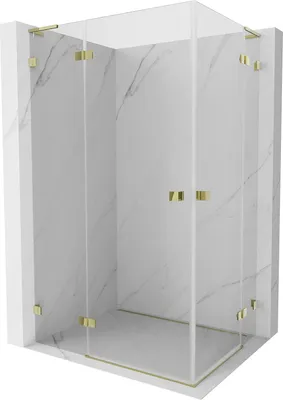 Produktbild von Mexen Lunar L Duo Duschkabine mit Flügeltür 110 x 70 cm, transparent, gold - 834L-110L-070P-50-00