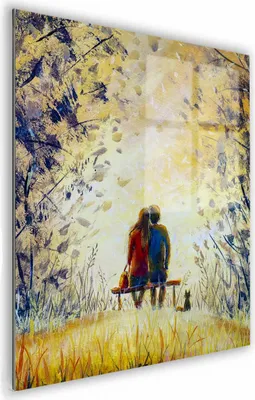 Zdjęcie produktu dla OBRAZ NA SZKLE KWADRATOWY 40x40cm 115 Zakochani