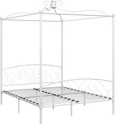 Produktbild von vidaXL Himmelbett-Gestell Weiß Metall 180 x 200 cm