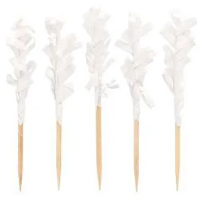 Produktbild von Deko-Picker 6,8 cm weiss "Frills"