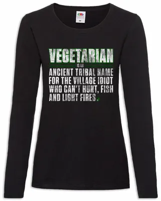 Produktbild von Urban Backwoods Vegetarian, Damen Langarmshirt, Farbe: Schwarz, Größe: M