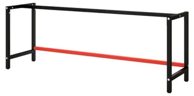 Produktbild von Werkbankgestell in Mattschwarz und Mattrot, 220x57x79 cm, Metall, 11 kg