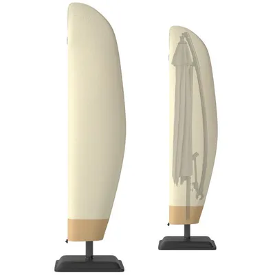 Produktbild von Sonnenschirmhülle für den Garten – Schirmhülle aus Oxford-Gewebe – Wasserdichter Sonnenschutz – Mit Reißverschluss – 56 x 56 x 120 cm – Beige