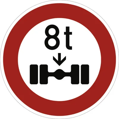 Produktbild von Verkehrsschild VZ263, Verbot für Fahrzeuge über... Achslast, Alu, RA1, Ø 600 mm