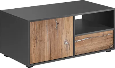 Produktbild von Komodee, Couchtisch Schrank Orvieto, Eiche/Anthrazit, Breite 50cm x Höhe 100cm x Tiefe 42cm, für Wohnzimmer, Schlafzimmer