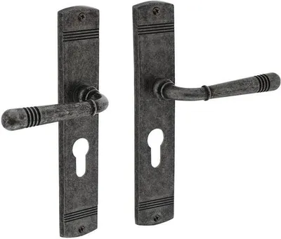Zdjęcie produktu dla Zestaw długich rozet Helena Zamak F77 Grey PZ 72mm DIN L/R INTERSTEEL