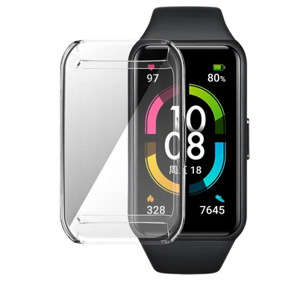 Obrázok produktu pre Plné pokrytie Galvanizácia TPU Watch Case Transparent für Huawei Band 7 Cover