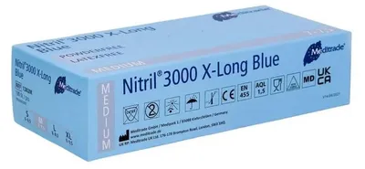 Image de Meditrade® 1282M Meditrade® unisex Einmalhandschuhe Nitril® x-long blau Größe M, 100 St.