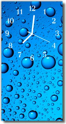 Produktbild von Tulup Glasuhr Wanduhr Küchenuhr Echt-Glas 30x60 Tropfen Blau