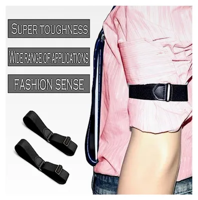 Produktbild von Ärmelhalter Schwarz, 2 Stück, für Herren, verstellbare Hemdärmelhalter, Anti-Rutsch Armband zur Befestigung von Hemden