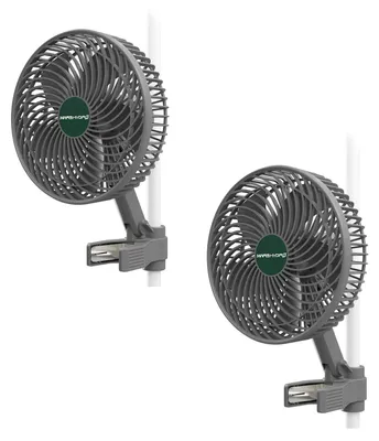 Immagine prodotto di Ventilatore clip-on per grow box - Oscillazione automatica - 12 V - 5 pale - 10 velocità - 15 cm - Confezione da 2