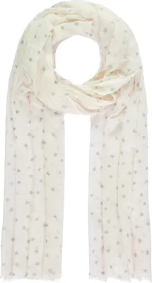 Imagen del producto de Bufanda fina con estrellas, blanca, marca Passigatti