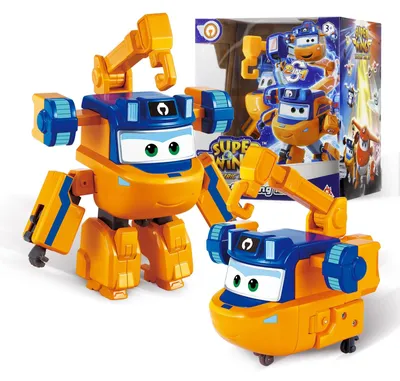 Produktbild von Super Wings Transformations-Flugzeug Supercharged Marty, ca. 12,7 cm große Spiel-Figur für Kinder, Spielzeug-Flugzeug und Roboterfigur für 3+ Jahre Alten Jungen Mädchen, Orange