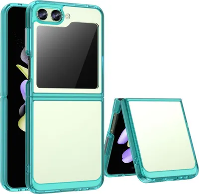 Produktbild von König Design Hülle kompatibel mit Samsung Galaxy Z Flip5 5G Kunststoff Soft Handyhülle - Handy Case Transparent Blau