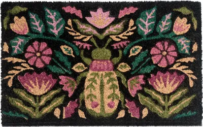 Zdjęcie produktu dla BELIANI Wycieraczka do domu kolorowa naturalna włókno kokosowe podszycie antypoślizgowe 45 x 75 cm nowoczesny dodatek do mieszkania