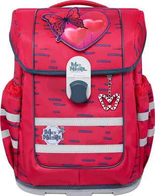 Produktbild von McNeill Ergo Complete Schulranzen-Set 5 tlg. Ranzen, Turnbeutel, Federmäppchen, Schlampermäppchen, Schlüsselanhänger  - Mood rot