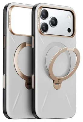 Produktbild von TORRAS QPro Leather – iPhone 17 Pro Max-Hülle, kompatibel mit MagSafe (Perlgrau)