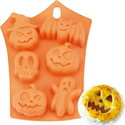 Produktbild von 2 Stück Halloween Kürbis Silikon Backformen