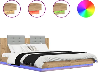 Immagine prodotto di vidaXL Struttura letto con testiera in rovere Artisan 180 x 200 cm