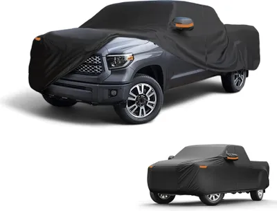 Produktbild von Autoabdeckung Wasserdicht Alle Wetter Automobil Au?en Anti-UV Sonne Regen Schutz Voll Au?enabdeckung fš¹r Toyota Tundra 190T-PU Schwarz mit Reflektierenden Streifen