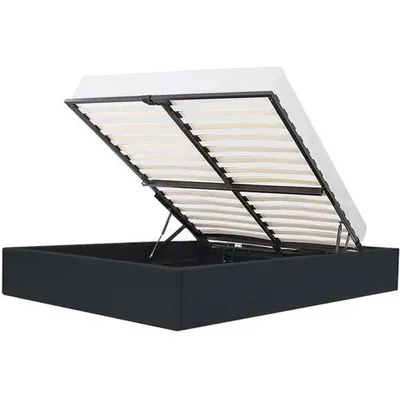 Produktbild von Erwachsenenbett 160 x 200 cm mit Aufbewahrungsbox – Schwarzimitat