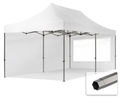 Produktbild von TOOLPORT 3x6m Stahl Faltpavillon, inkl. 2 Seitenteile, weiß