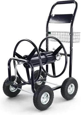 Produktbild von Schlauchwagen Schlauch Handwagen mit Handkurbel Schwarz bis 106m Gartenschlauch