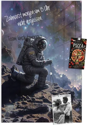 Produktbild von Magnettafel 40x60cm Pinnwand Whiteboard beschreibbar - Astronaut im All
