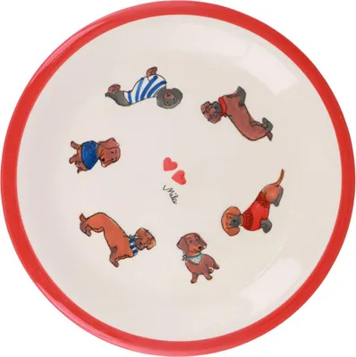 Produktbild von Mila Keramik-Teller Dackelfreunde | ca. 22 cm