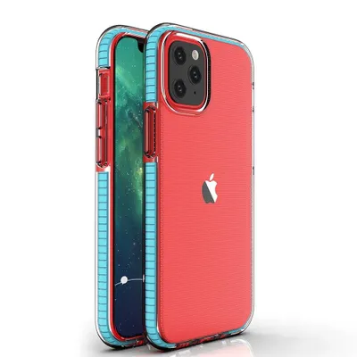 Produktbild von Spring Case Gelhülle mit buntem Rahmen für iPhone 13 Pro hellblau
