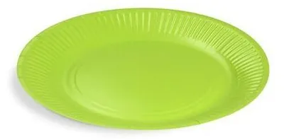 Produktbild von 40x BIONATURE Pappteller PartytellerMix rund Ø23cm fettdicht grün