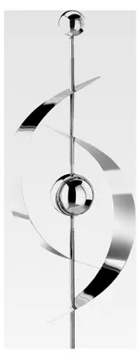 Produktbild von Gartenstecker Saturn aus Edelstahl, Silber, 145 cm, moderner Dekostecker mit Kugeldesign für den Außenbereich, wetterfest und stabil