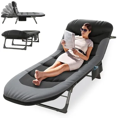 Image de Lit de camp XXL - Pliable - Avec matelas - Léger - Coin réglable - Capacité de charge 150 kg
